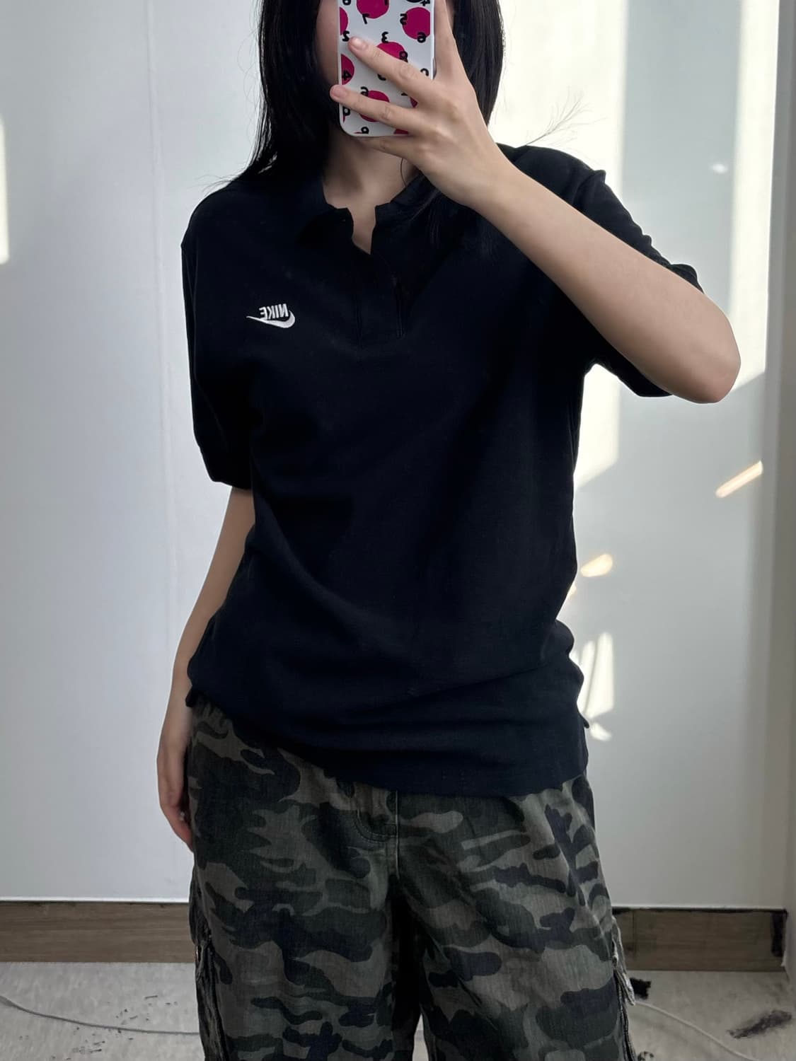 나이키 블랙 PK 카라 반팔 티셔츠 상품이미지1