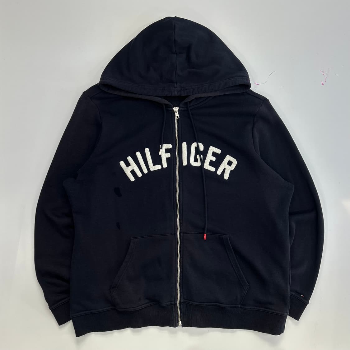 Tommy hilfiger 타미힐피거 스펠아웃로고 네이비 후드집업 상품이미지3