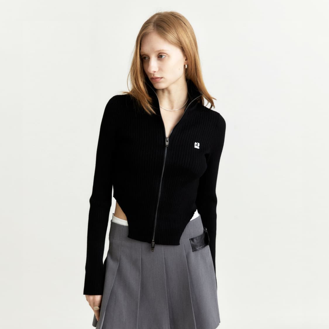 뮤제(MUSEE) 아베크 언발란스 집업 니트가디건 55 상품이미지2