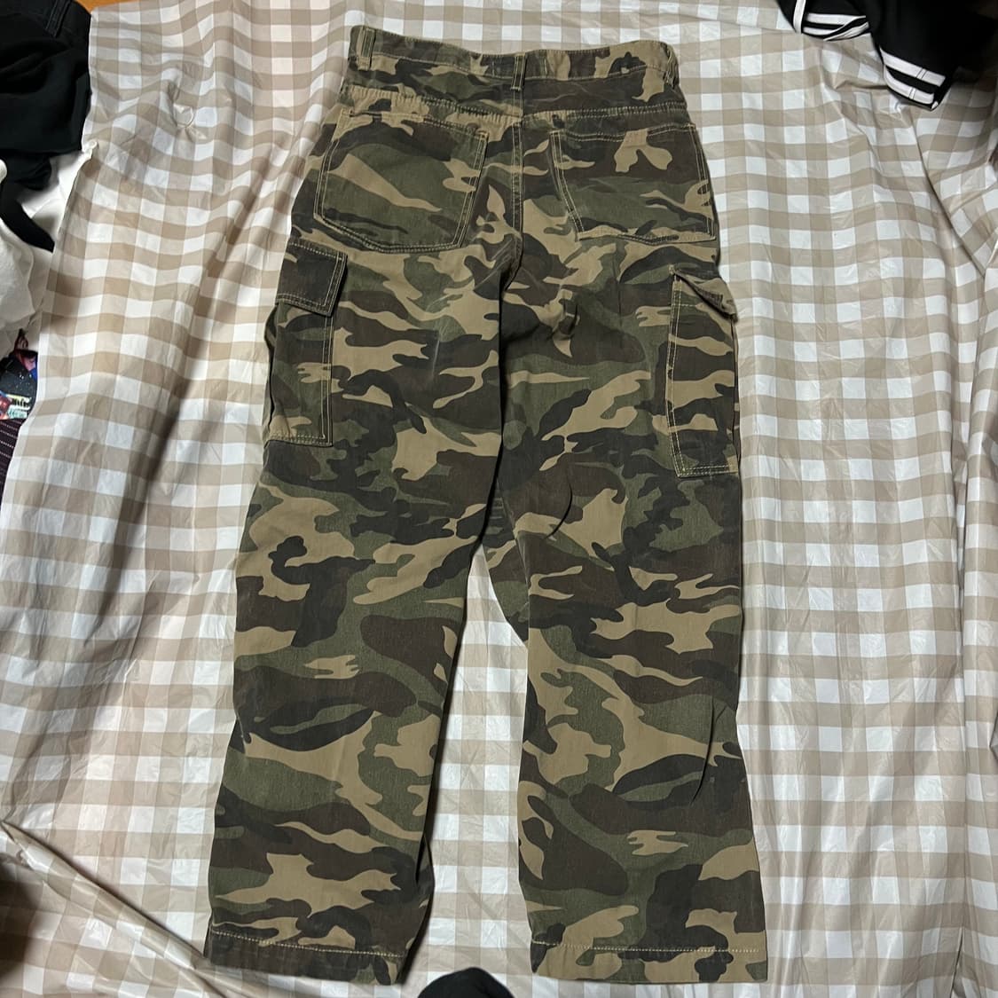 EARN 밀리터리 카고팬츠 L 빈티지 카모 국방색 상품이미지3