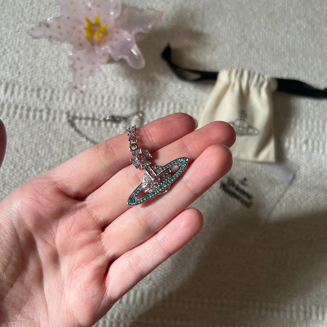 비비안웨스트우드 키카 펜던트 목걸이 (퍼플 큐빅) 상품이미지4