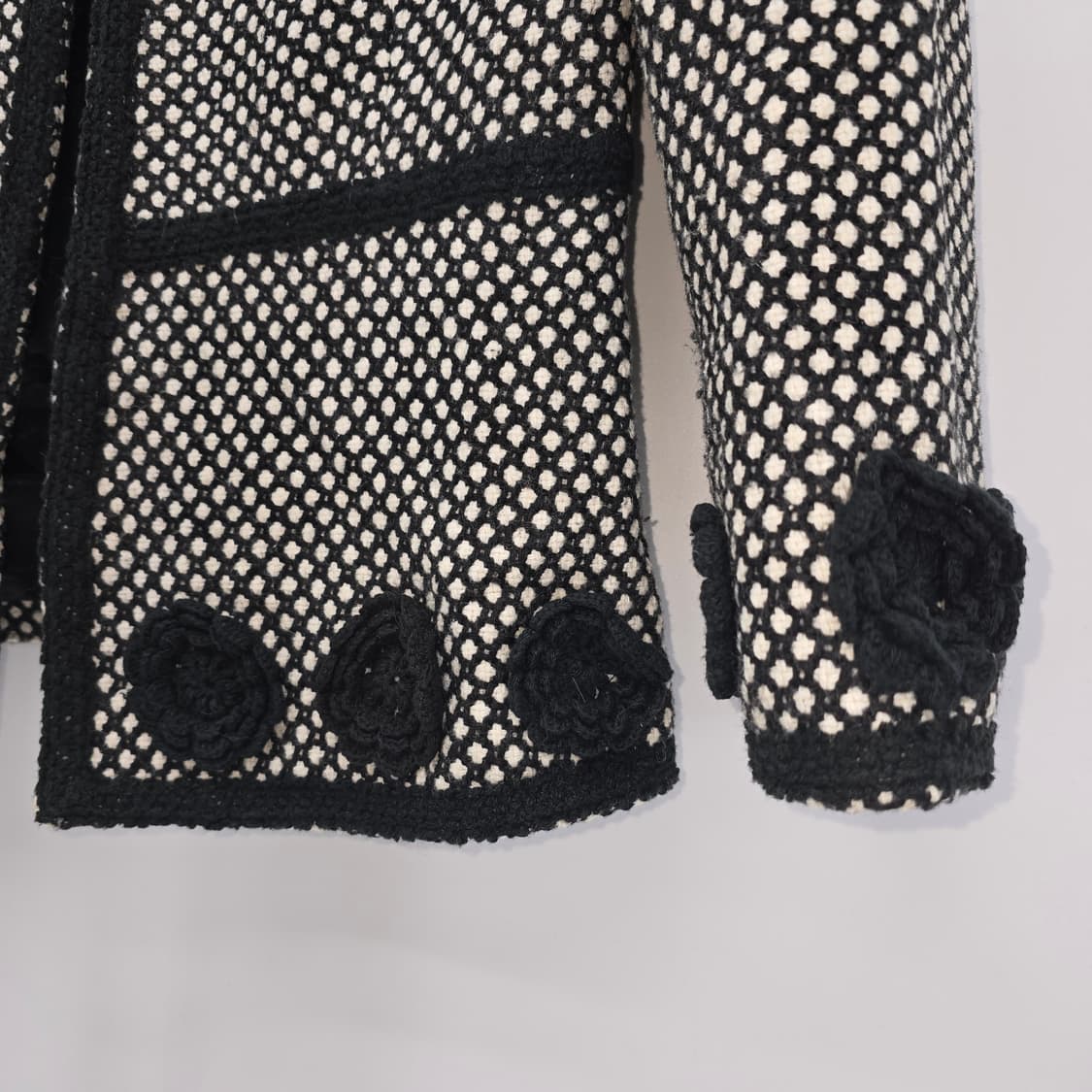 일본 빈티지  울 자켓 소매 플라워  자수 포인트 상품이미지2