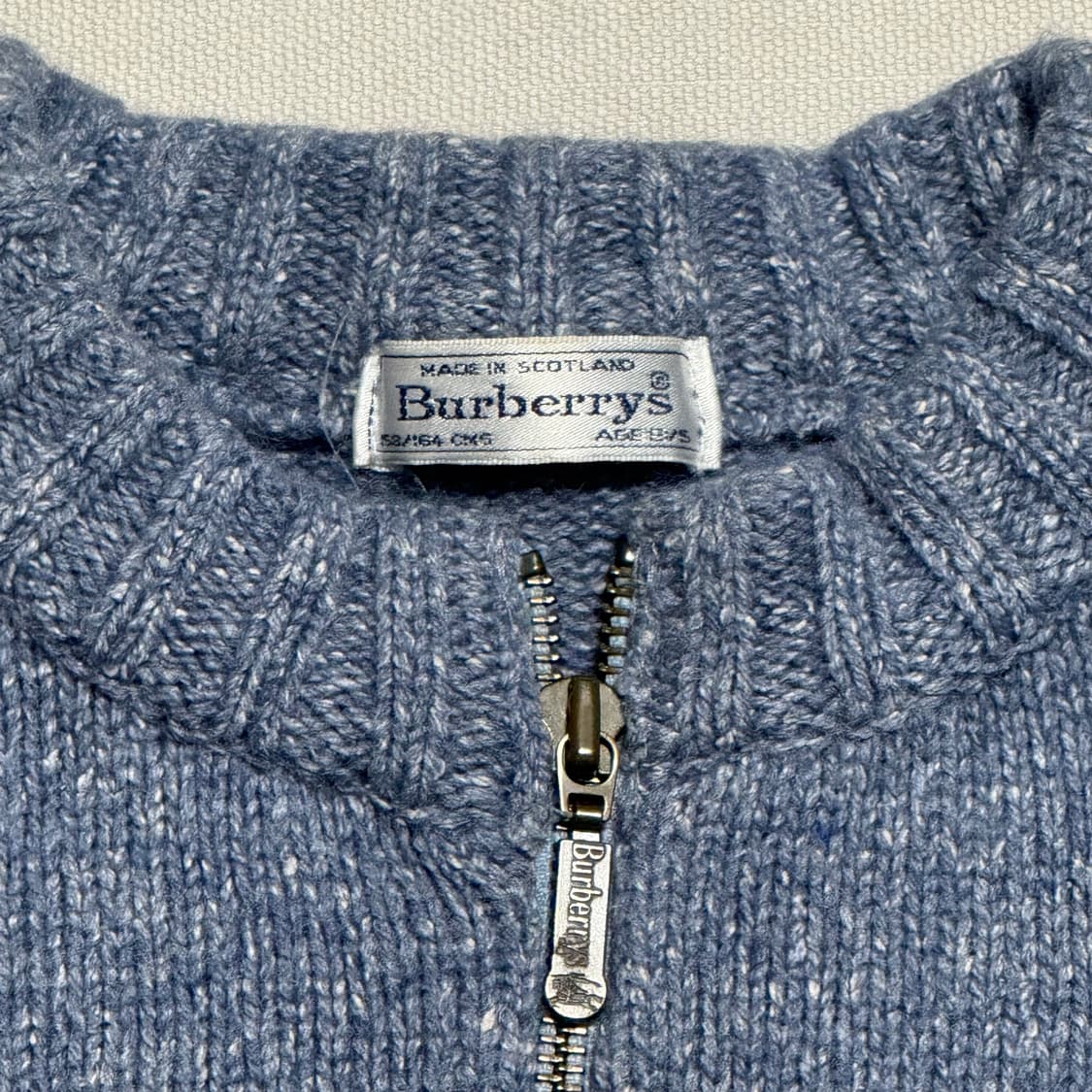 버버리 스카이블루 하프 집업 울 니트 상품이미지4