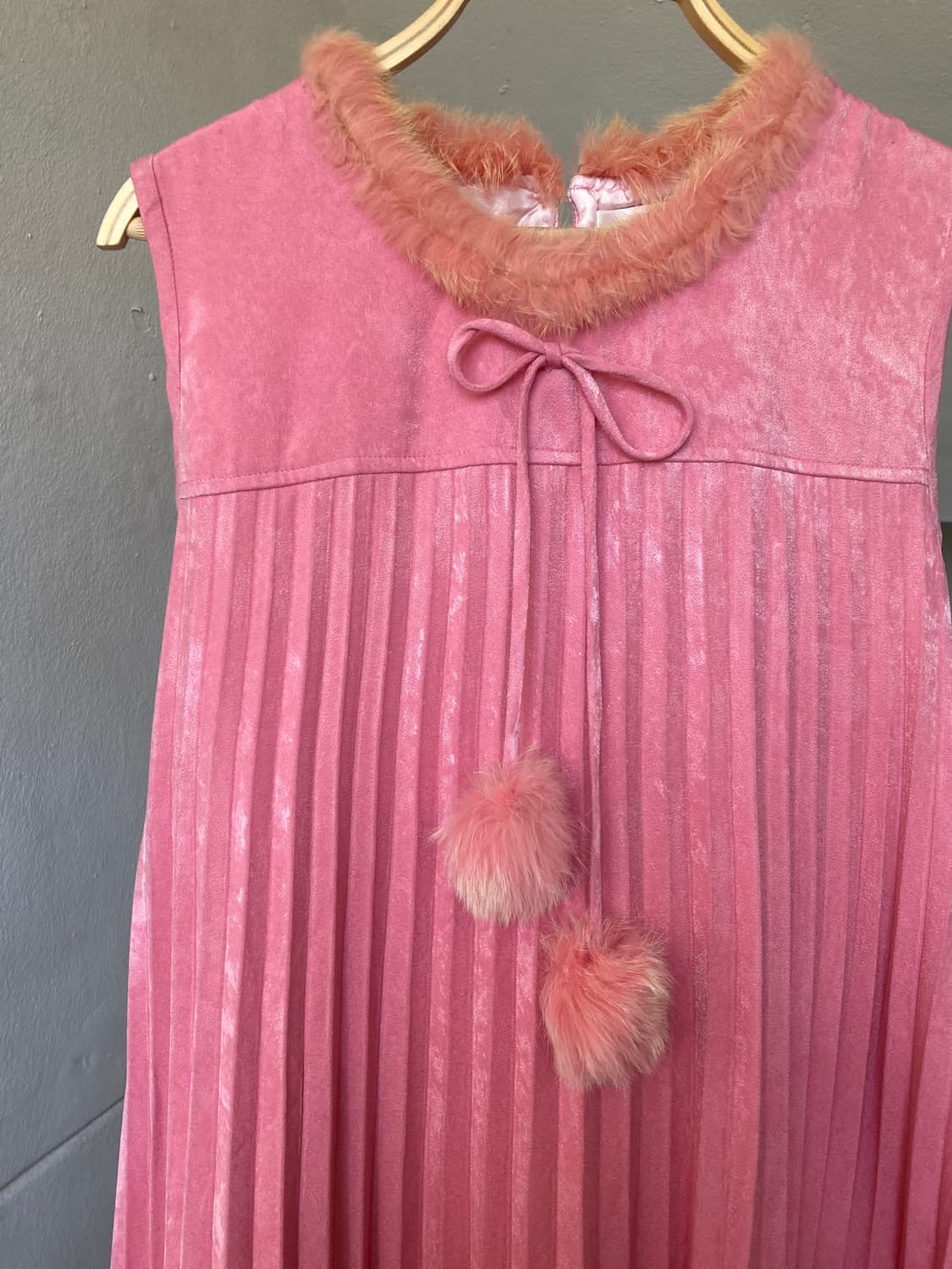 핑크 플리츠 롱 드레스 상품이미지2