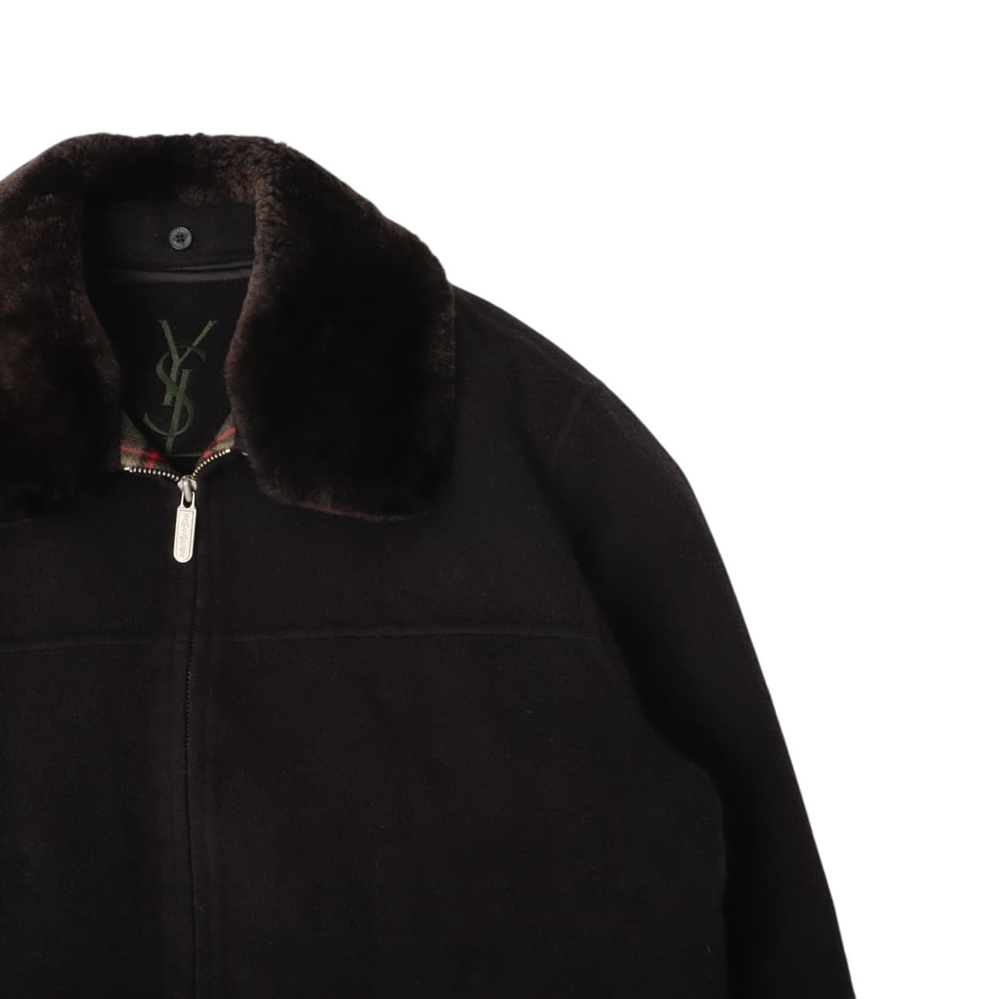 입생로랑 시어링 울 ysl로고 하프 코트 상품이미지3