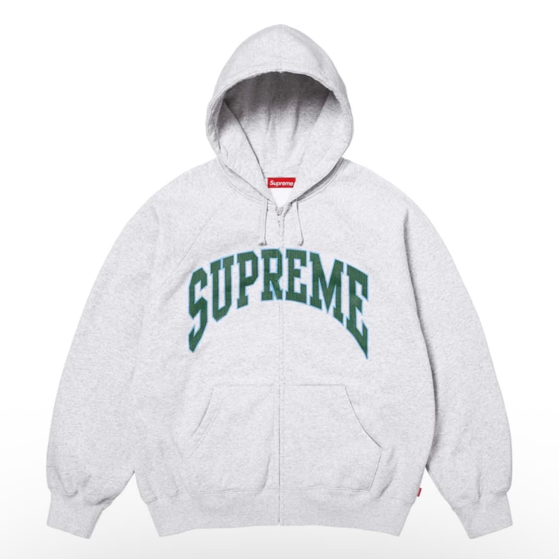 슈프림 크랙 래글런 집업 후드 스웨트셔츠 애쉬 그레이 - 26SS 상품이미지1