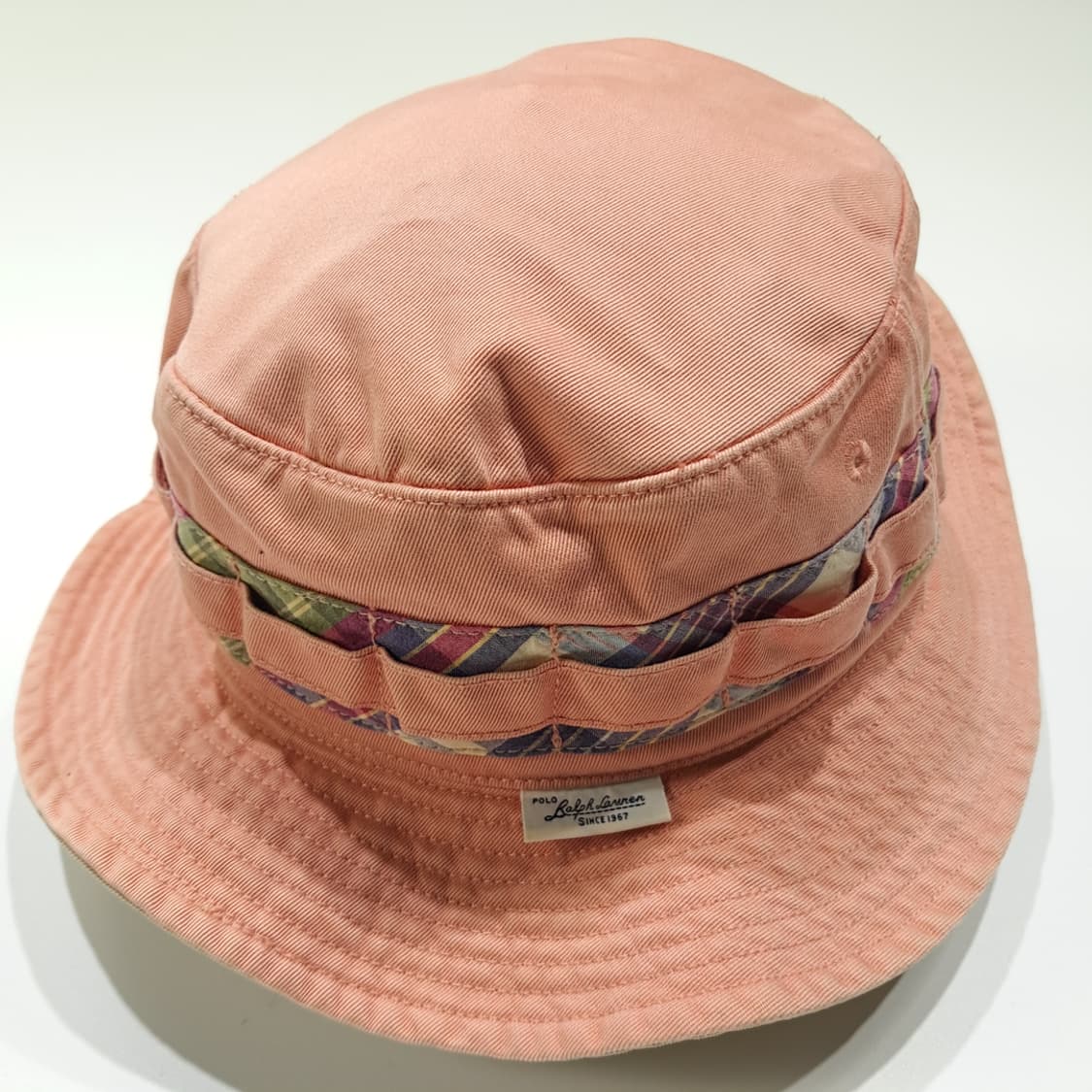 CL250 폴로 00s 한국판 코튼 마드라스체크 핑크 버킷햇 모자 상품이미지4