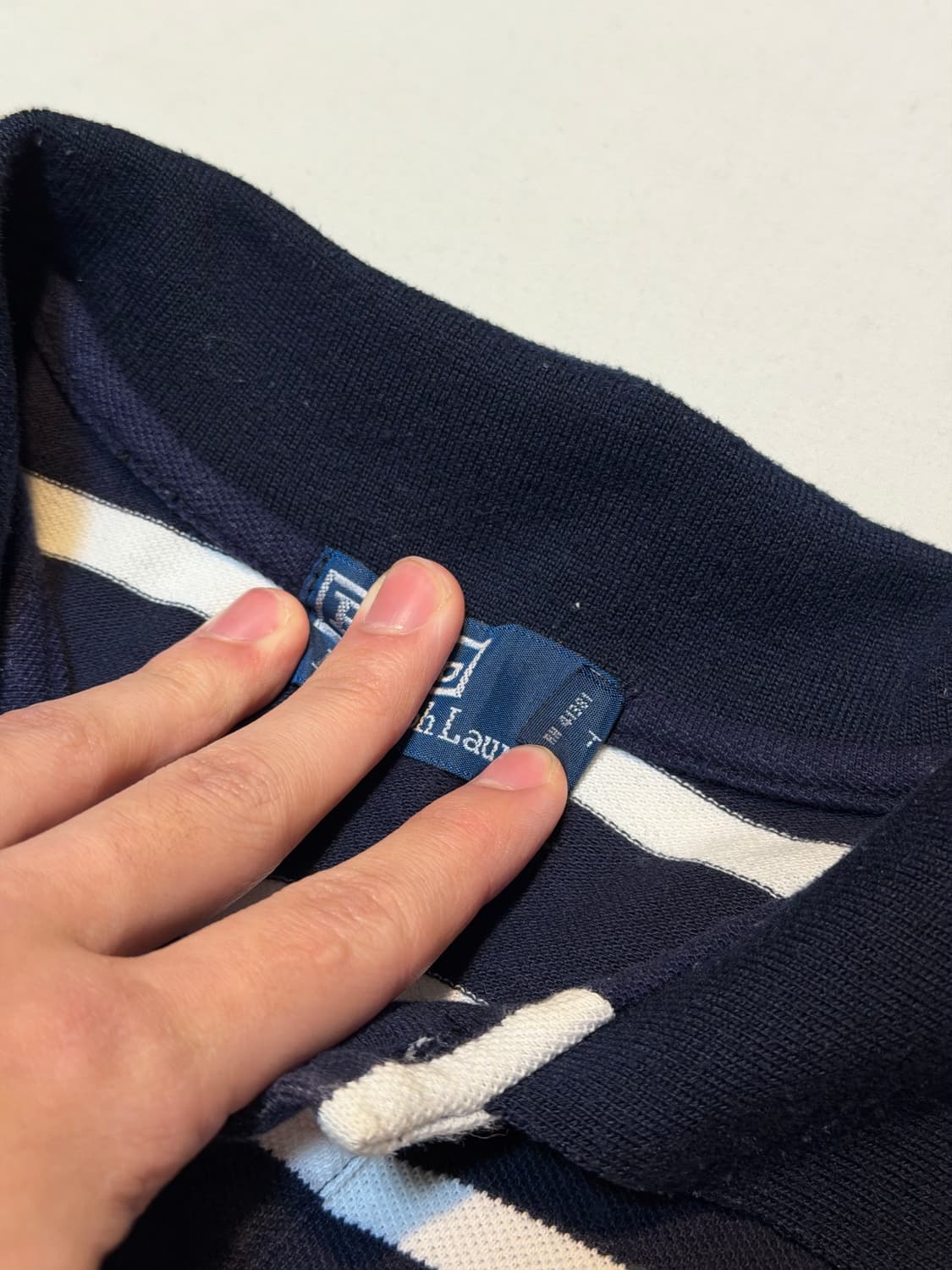 폴로 랄프로렌 빅포니 스트라이프 카라티 네이비 상품이미지3