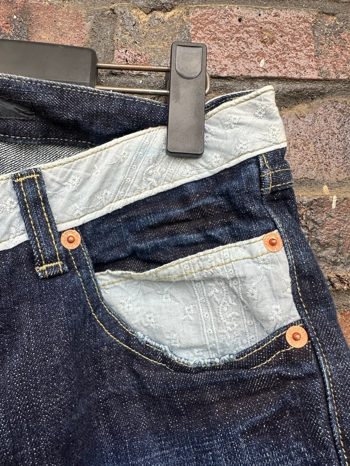 Wafflish waffle 데님 카프리 팬츠 상품이미지3