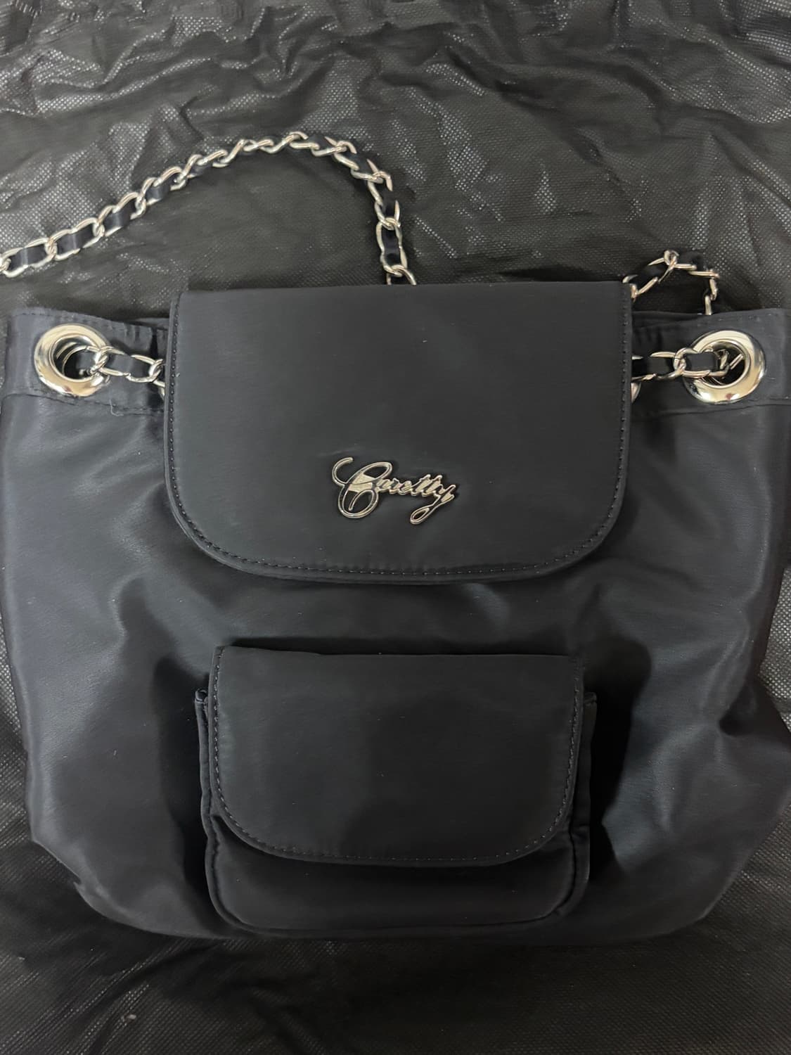 큐리티 C METAL LOGO NYLON MINI BACKPACK_BLA 상품이미지3