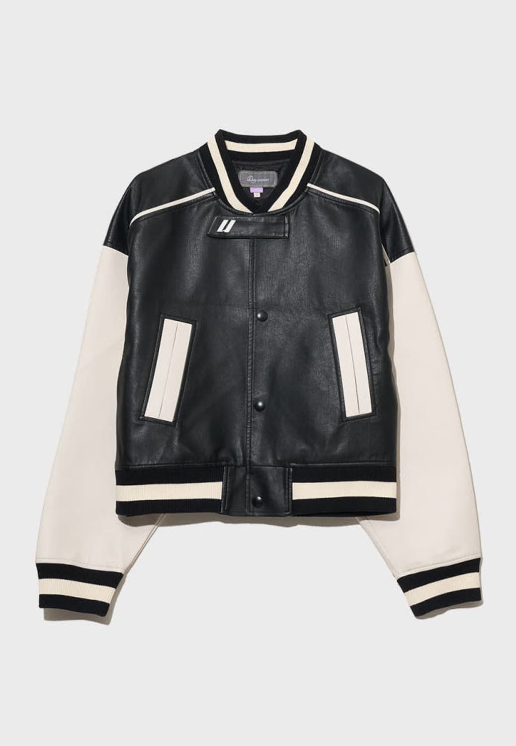 우마미즘 비건 레더 바시티 블랙 L 상품이미지1