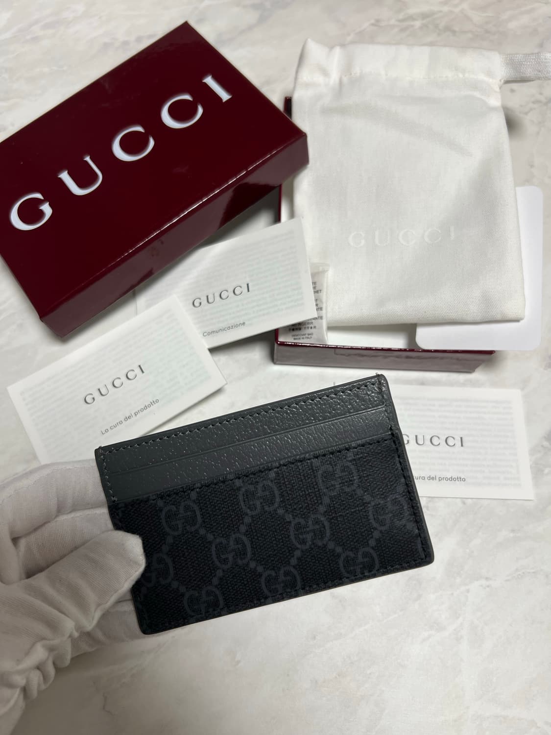 구찌 그레이 트리밍 GG 카드지갑 상품이미지2