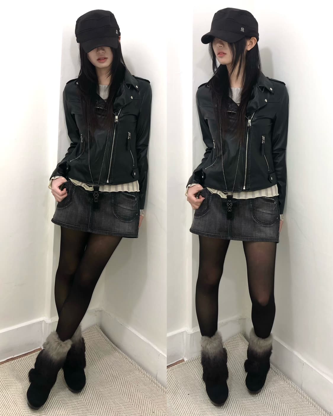 black basic leather jacket 상품이미지1