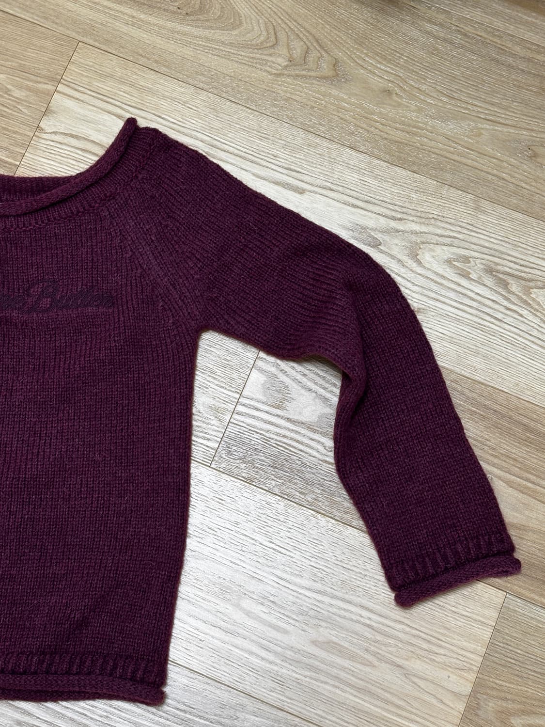 썸웨어버터 Bold Logo Alpaca Boat Knit - Grape 상품이미지6