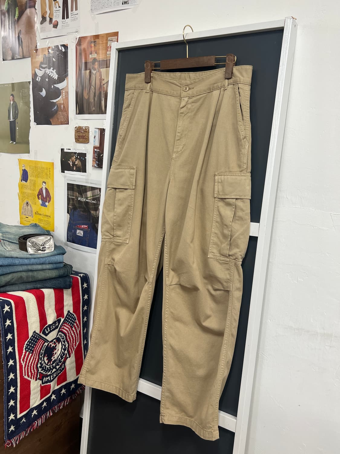 Carhartt WIP 칼하트 콜 카고 베이지 와이드 팬츠 상품이미지8