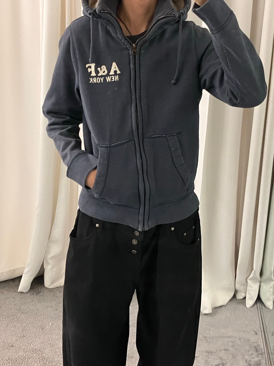 아베크롬비 하이넥 울프죠 후드집업 M 상품이미지5