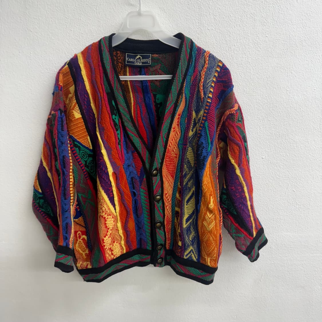 CARLO ALBERTO 멀티컬러 에스닉 3D패턴 케이블 니트os 상품이미지1