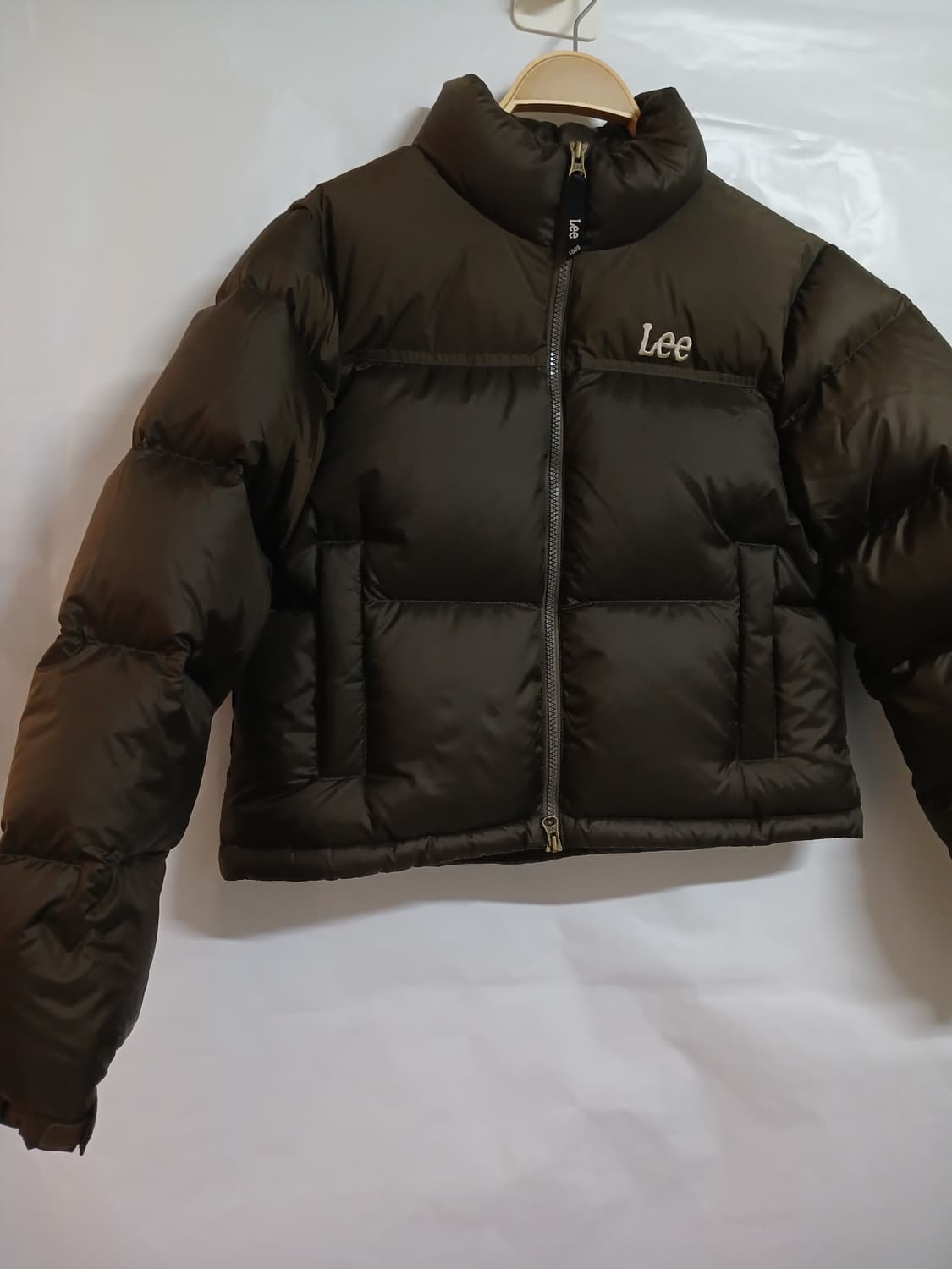 (새상품,S,90)Lee 리 우먼 크롭 숏 다운 브라운 상품이미지2