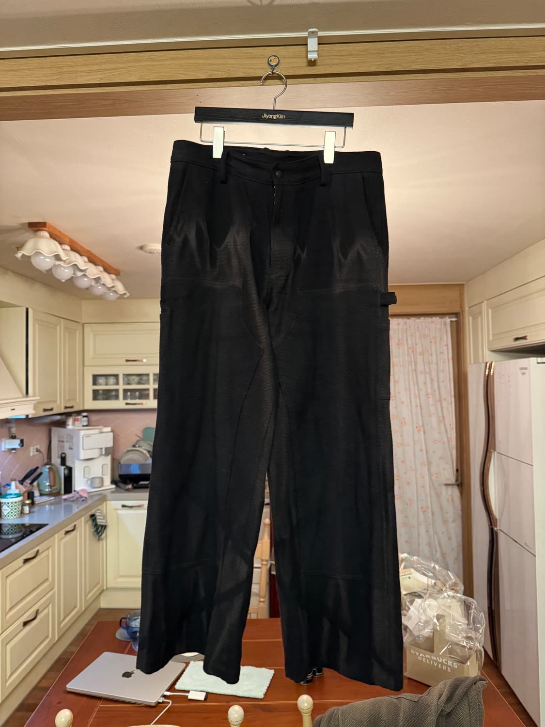  25SS 더블니 팬츠 블랙 상품이미지1