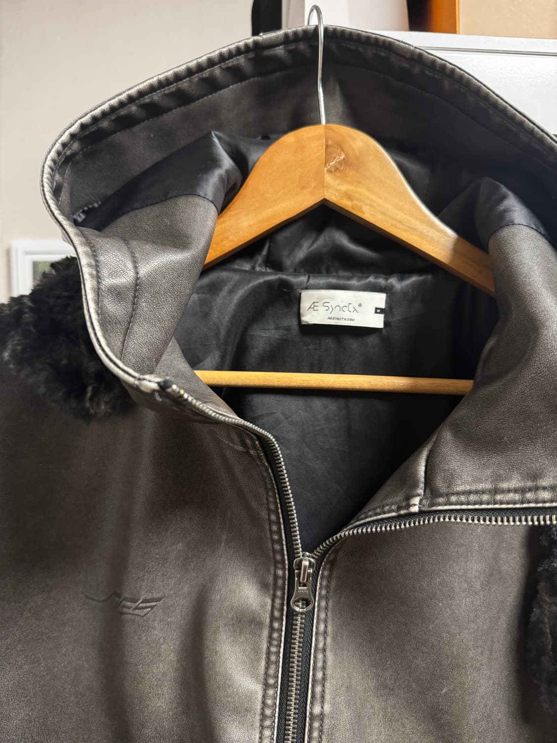 Ae synctx 에이시넥틱스 swamp leather jacket 상품이미지4