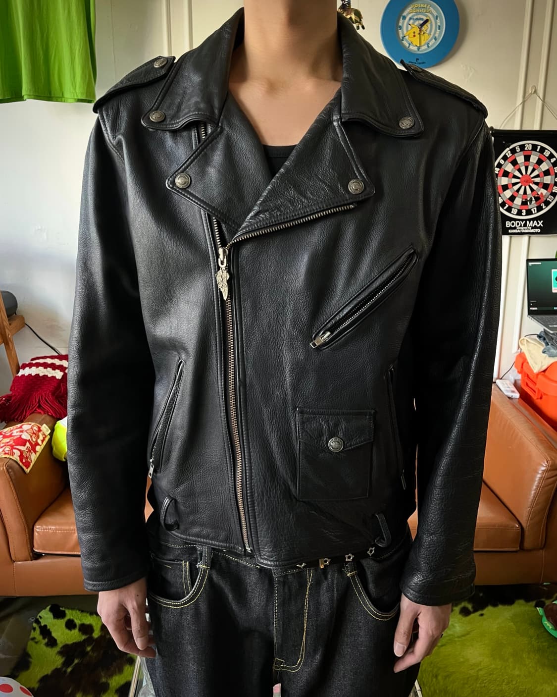 90s Harley Davidson Cowhide Rider Jacket 상품이미지2