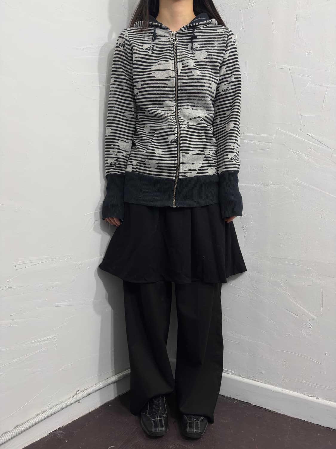 roxy stripe&heart slim hood zipup 상품이미지4