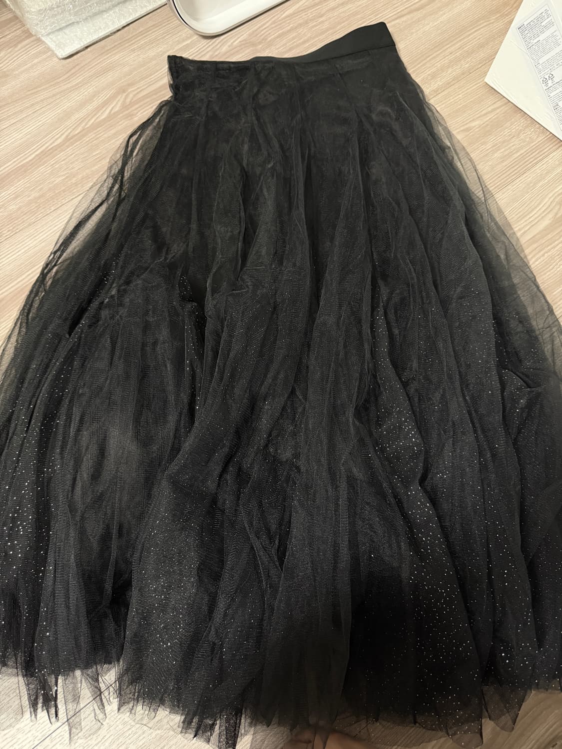 그레이스유 에뜨왈 밴딩 샤 스커트 블랙 상품이미지9