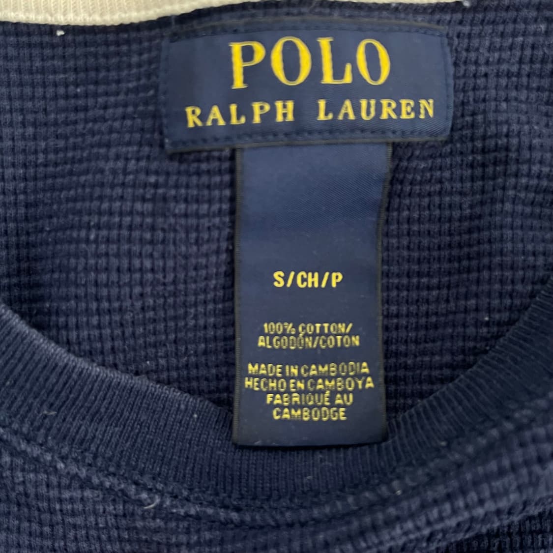 Polo 화이트 포니 네이비 와플 니트 상품이미지5