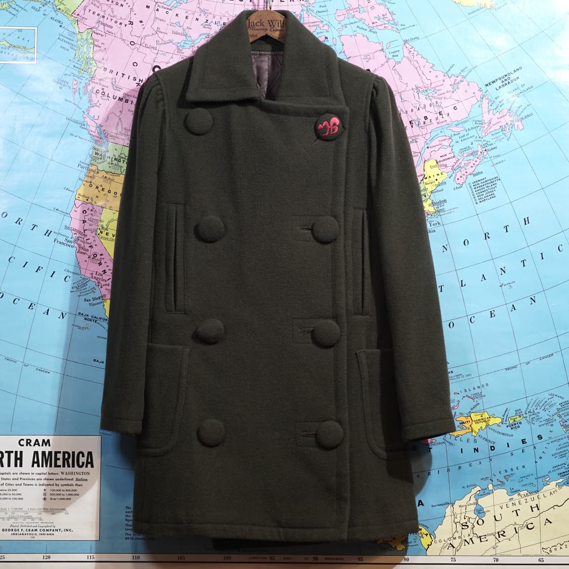 히스테릭글래머 더블 브레스트 울 코트 상품이미지3