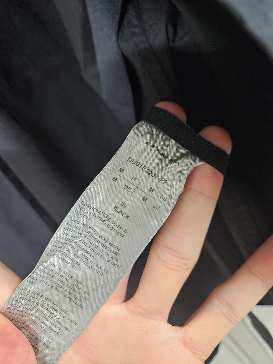 릭오웬스 다크쉐도우 왁스 코팅 블액 셔츠 m 상품이미지5