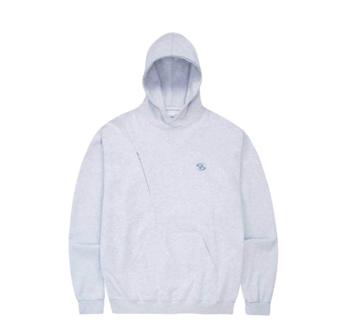 2) 22FW sansan gear 산산기어 로고 후드 화이트 멜란지 상품이미지1