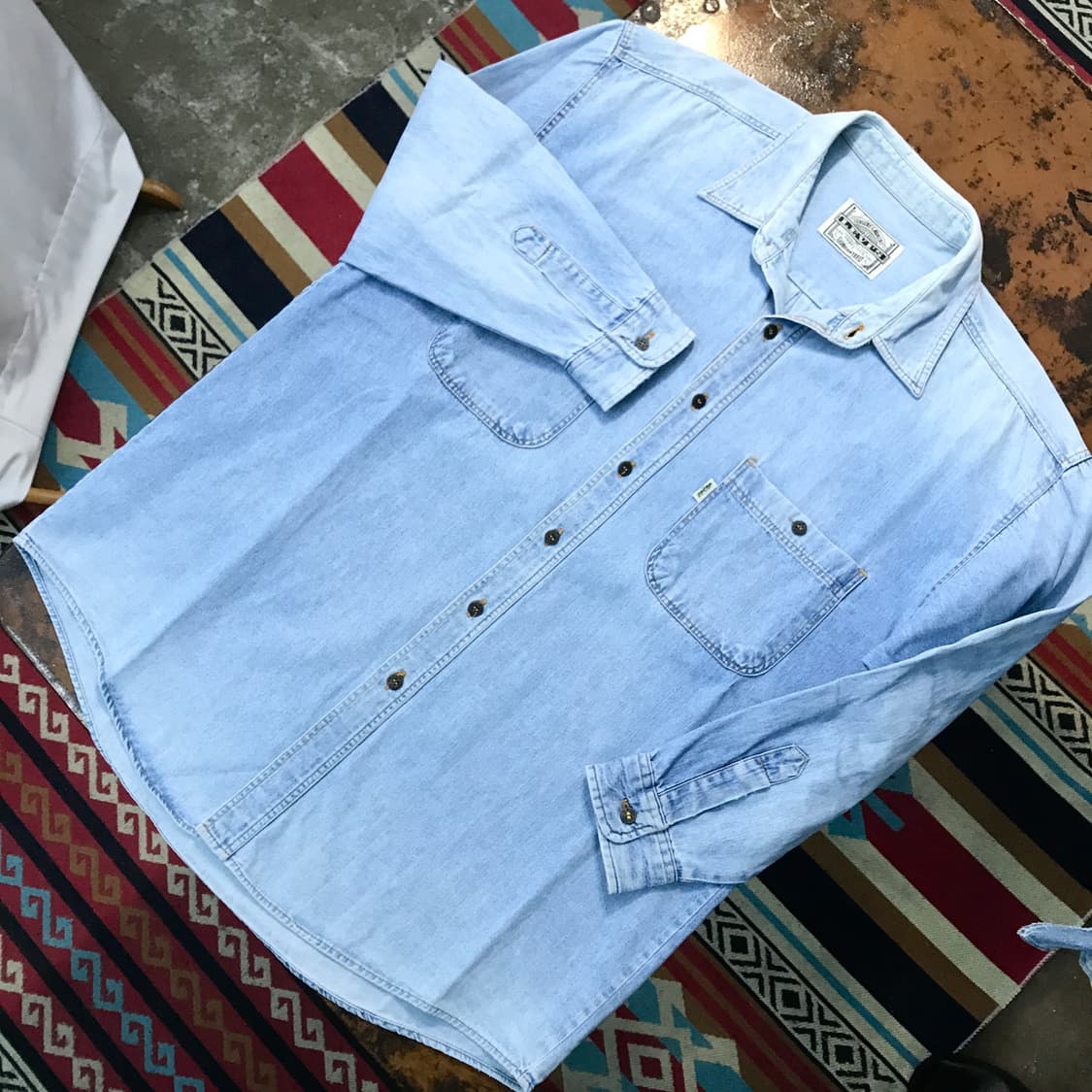90s 리바이스 투포켓 연중청 데님 셔츠 나멍 110 사이즈 상품이미지2