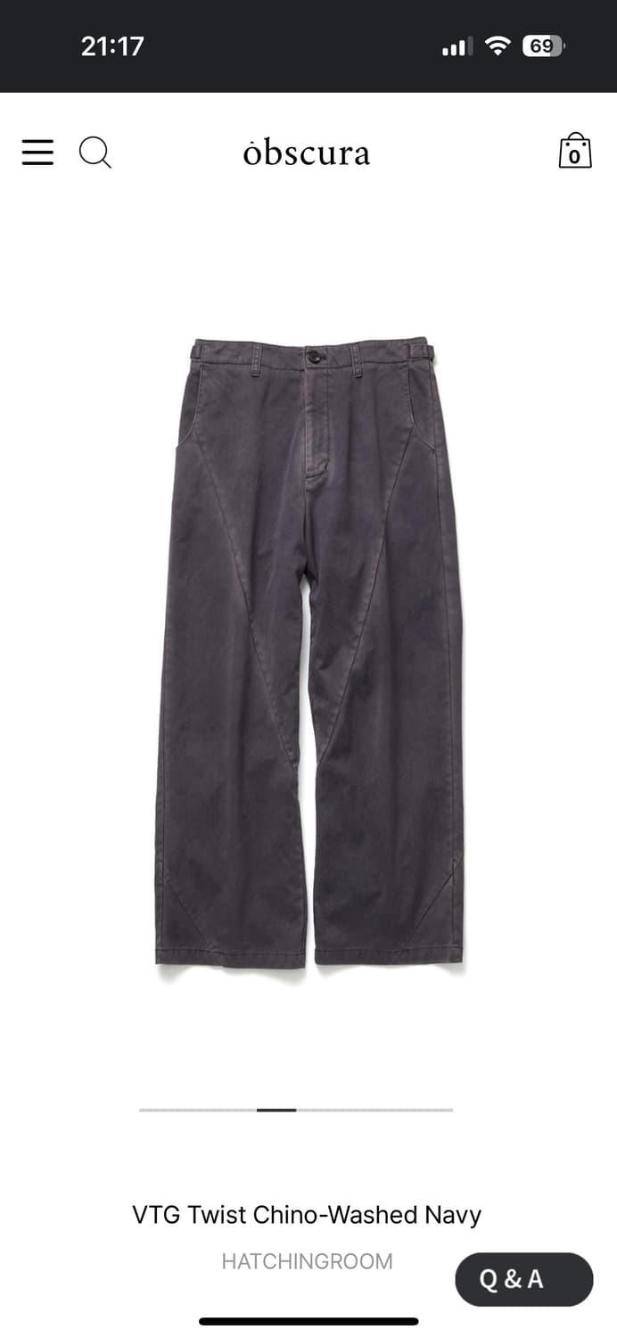 [4] 해칭룸 VTG Twist Chino 치노- Washed Navy 상품이미지5