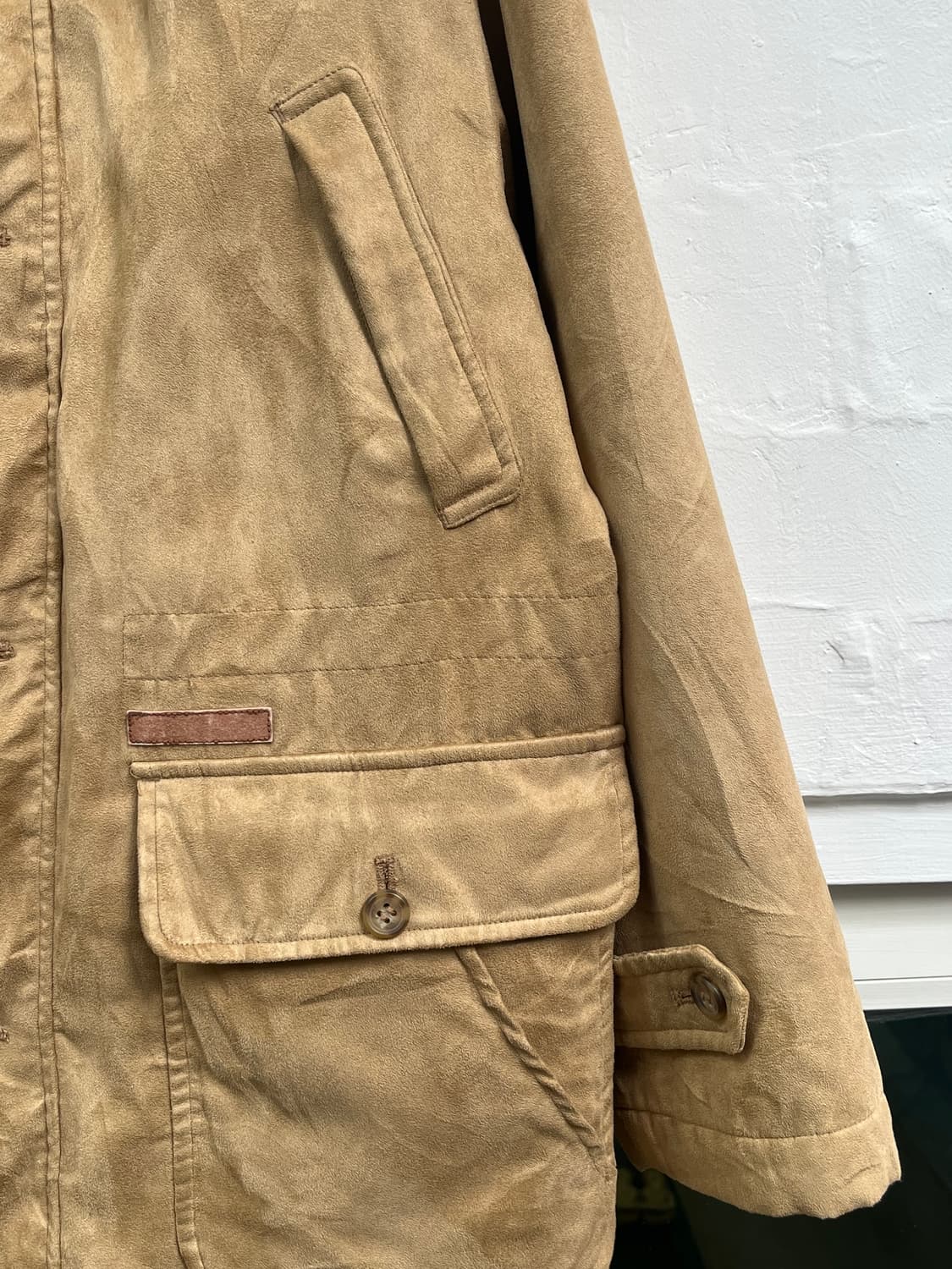 MCM 스웨이드 포켓 브라운 누빔 집업 자켓 M 상품이미지4