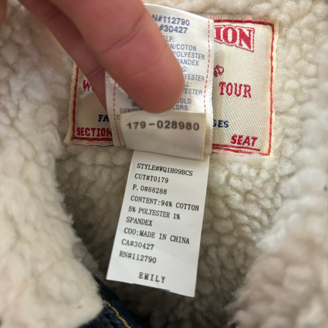 트루 릴리전 에밀리 쉐르파 데님 자켓 S 상품이미지8