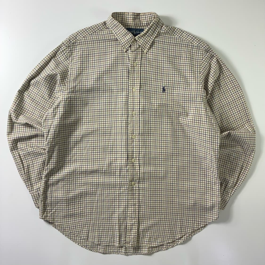 Polo  폴로 랄프로렌 자수 코튼 베이지 체크 셔츠  상품이미지1