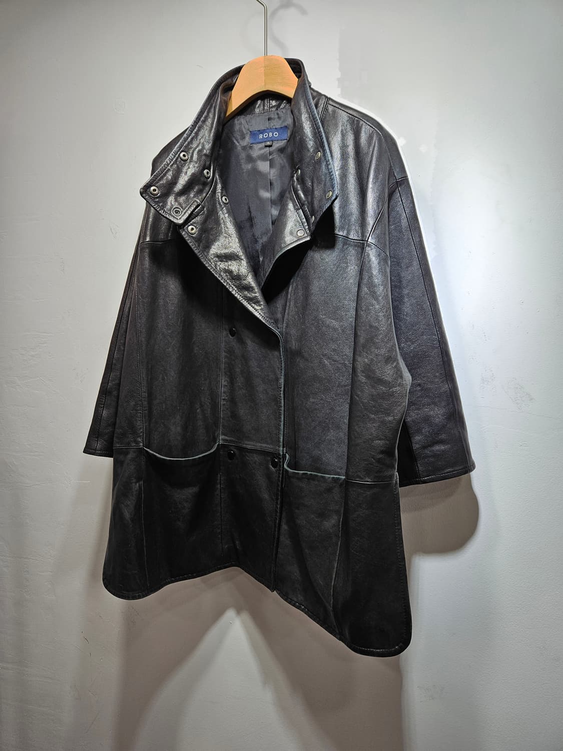 로보(ROBO) 블랙 양가죽 하프 코트 L 상품이미지5