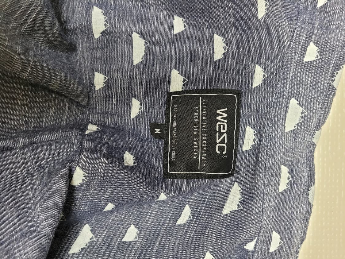 WESC 남자 패턴프린트 샴브레이 셔츠 M 네이비 상품이미지9