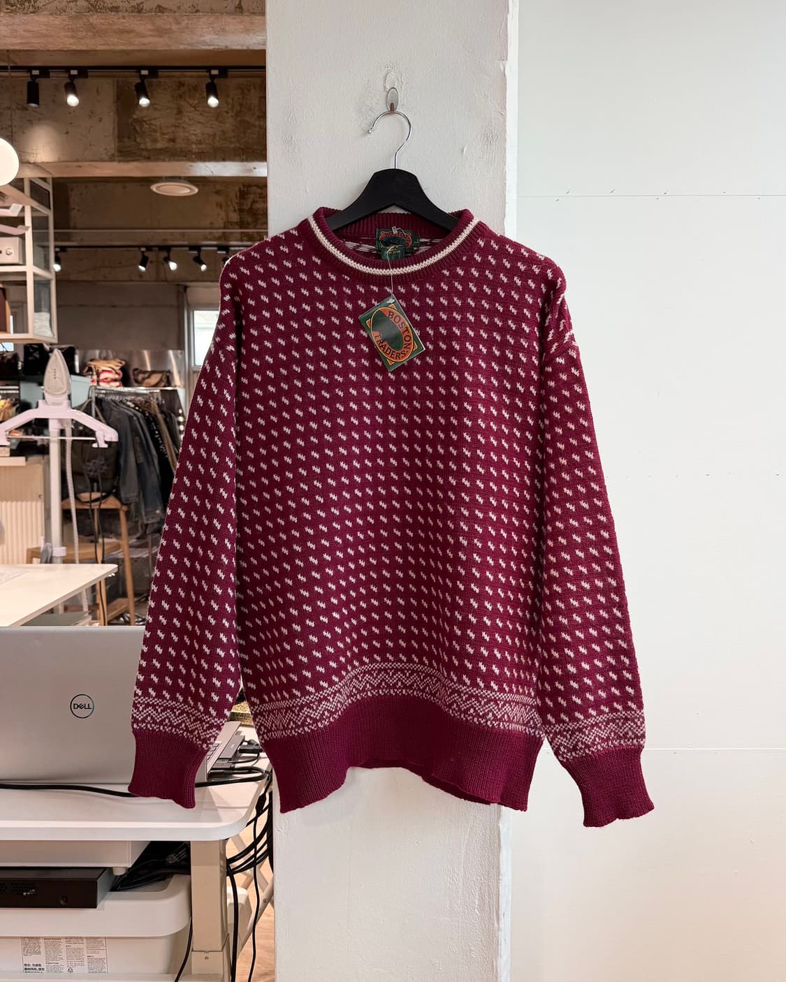 보스턴 트레이더스 딥 핑크 버드아이 패턴 울 니트  상품이미지2