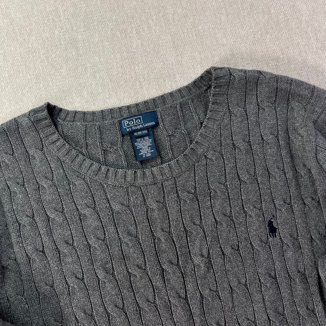 100 폴로랄프로렌 꽈배기 그레이 니트 상품이미지2