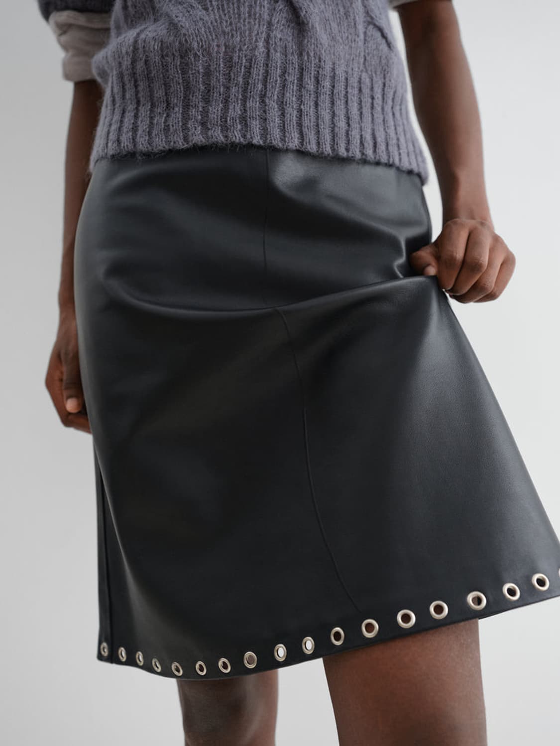 [S,M]기마구아스 Eyelets 아일렛 레더 스커트 상품이미지3