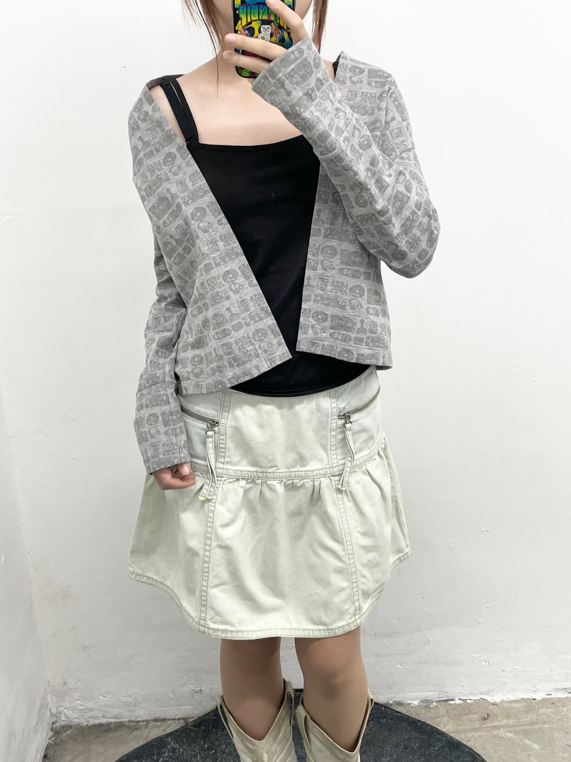 그레이 뮤직 글리터 가디건🎧 상품이미지5