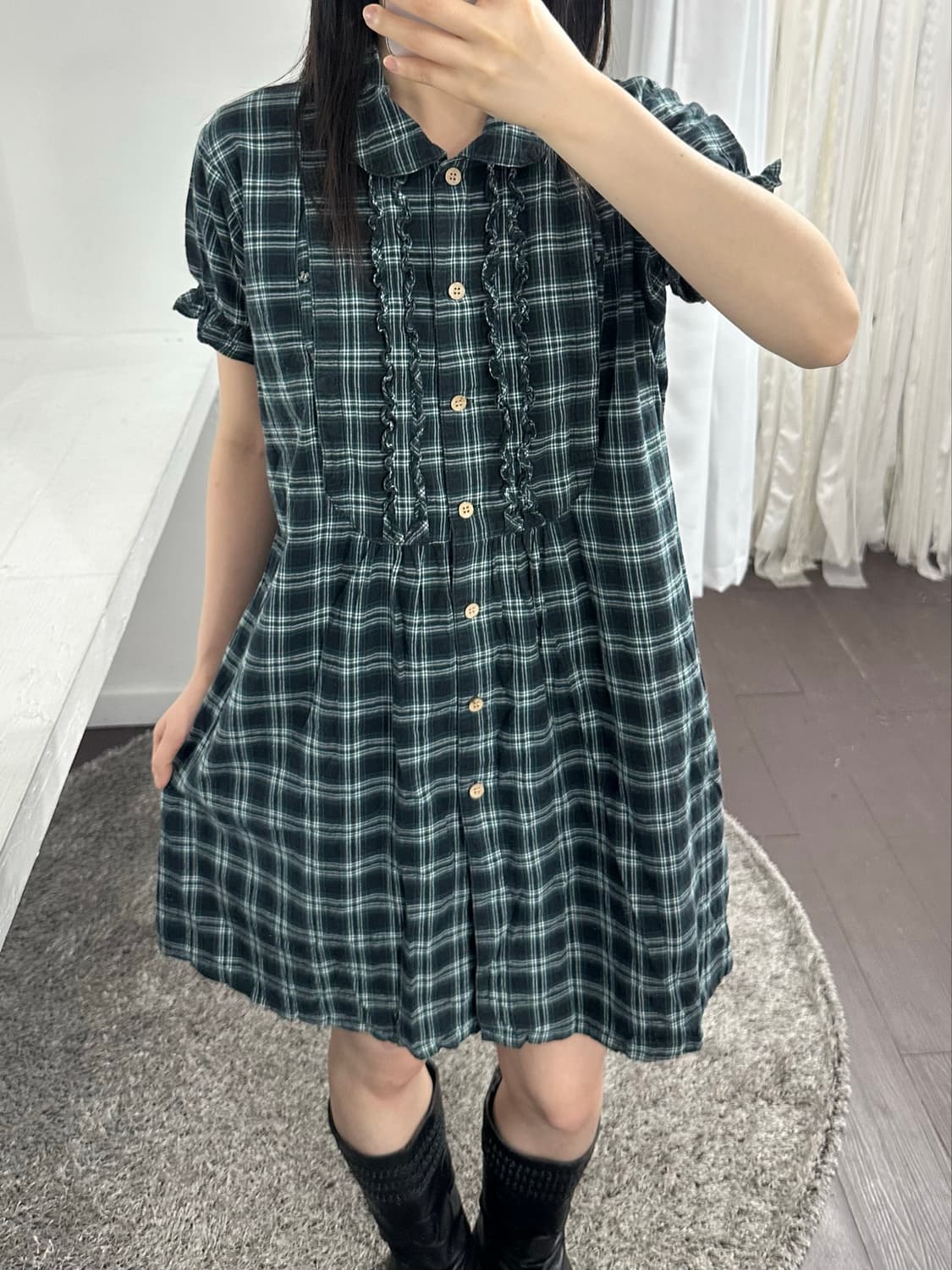 Elfin doll check onepiece 상품이미지3
