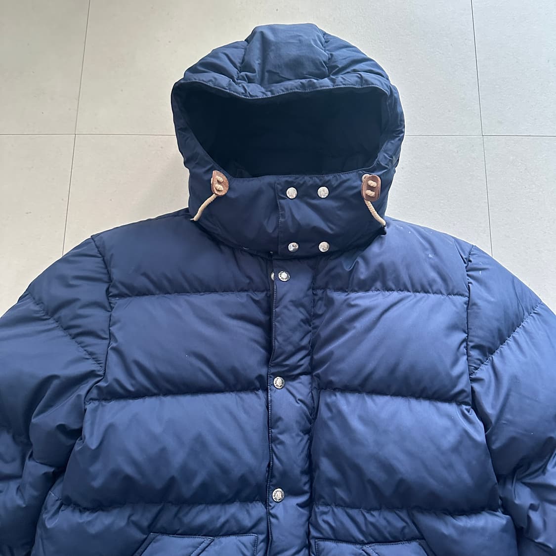 90s 엘름우드 [L] 폴로 랄프로렌 다운 패딩 자켓 네이비 후드 상품이미지2