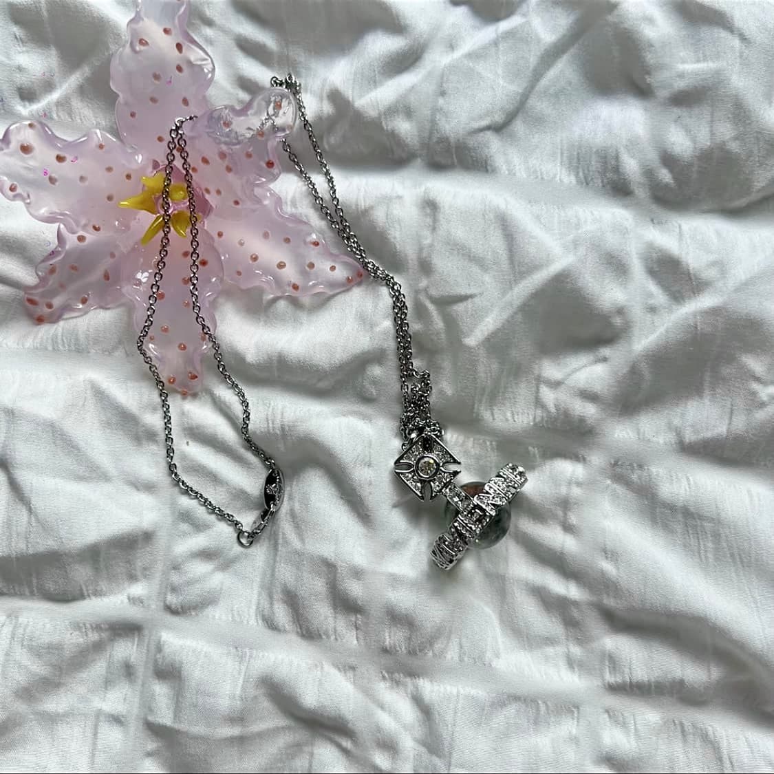 비비안웨스트우드 아카이브 크리스탈 큐빅 3d orb 팬던트 목걸이 상품이미지5