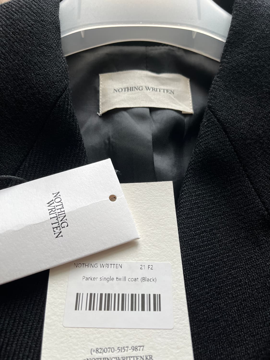 낫띵리튼 울 싱글 블랙 코트 상품이미지4