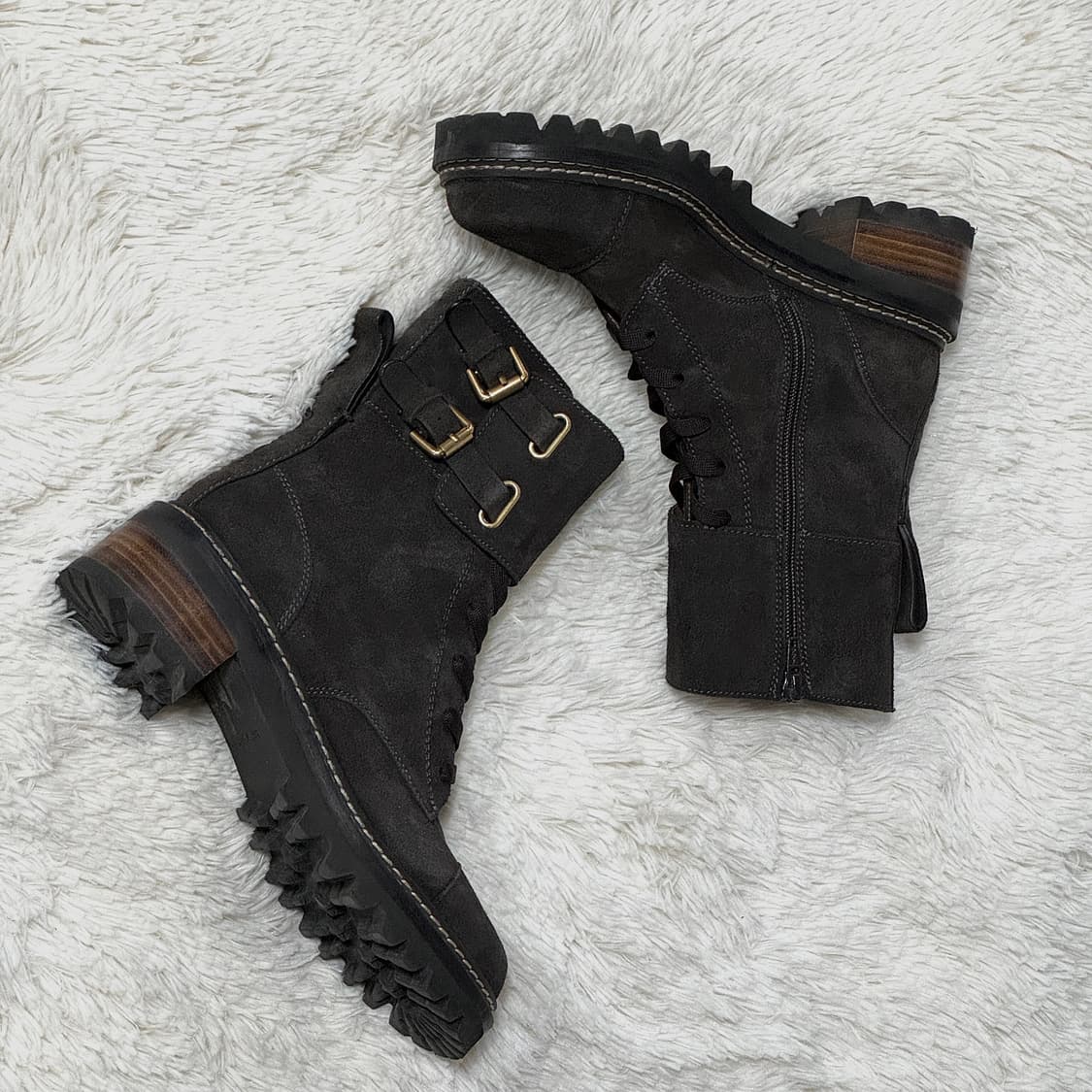 씨바이끌로에 스웨이드 컴뱃 부츠 상품이미지4