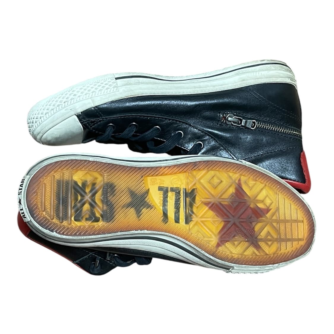 Converse X John varvatos 레더 하이탑 검빨 상품이미지3