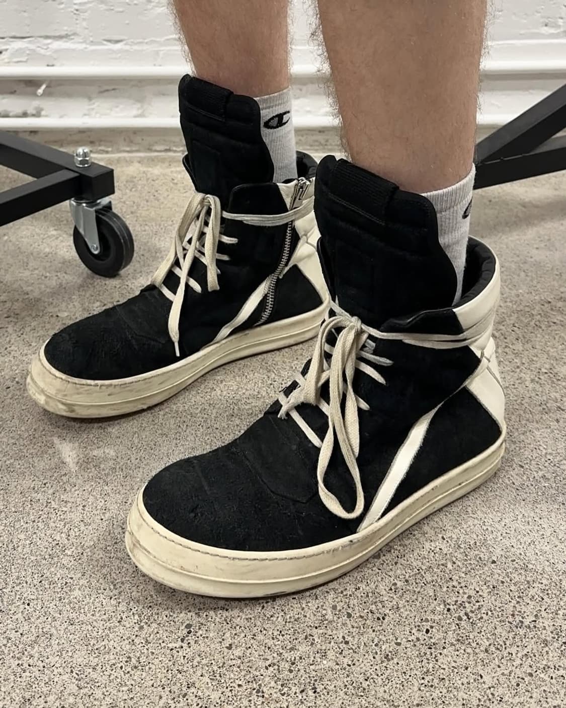 릭오웬스 14FW 지오바스켓 모노크롬 스웨이드 상품이미지8