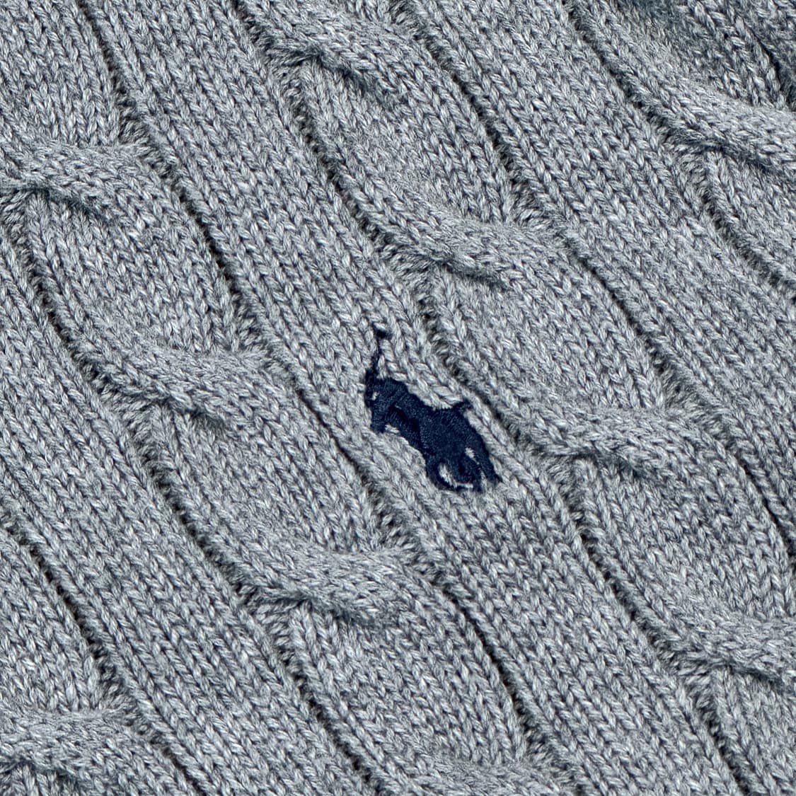 L) 폴로 랄프로렌 코튼 케이블 꽈배기 라운드넥 니트 그레이 상품이미지4